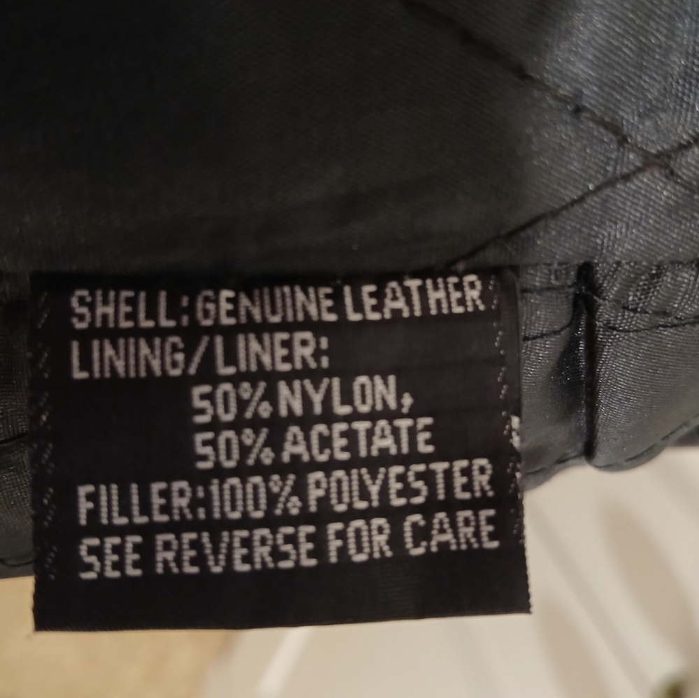 Unik Black‎ Leather Motorcycle Style Jacket - Picture 13 of 13